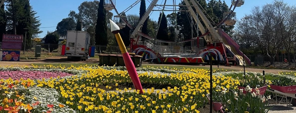 Natureworks Australia Giant paintbrush sculpture at Floriade 2024