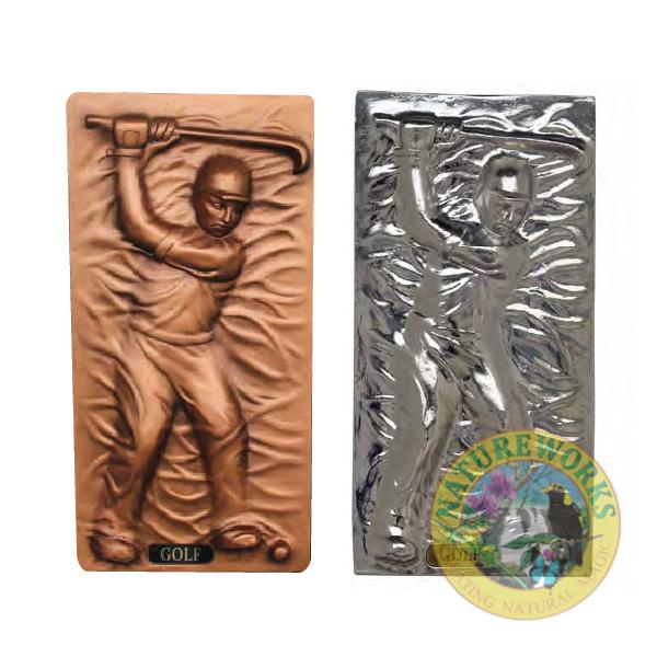 Natureworks Australia Golfer Wall Plate Sculpture – Bronze or Silver