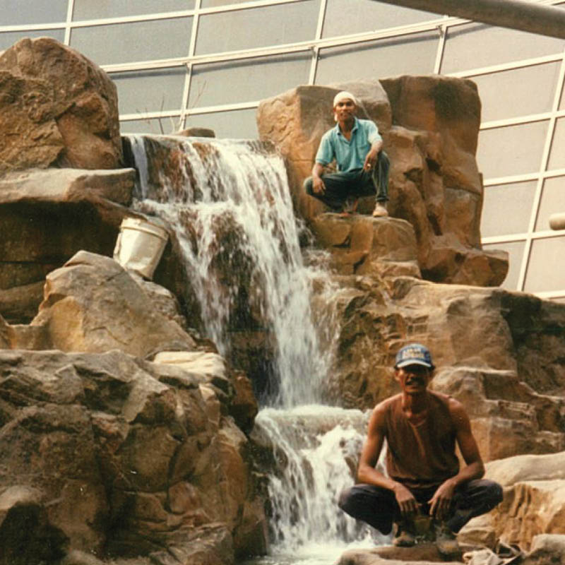 Natureworks_Kuala Lumpur International Airport Fitout in production shown with two workers