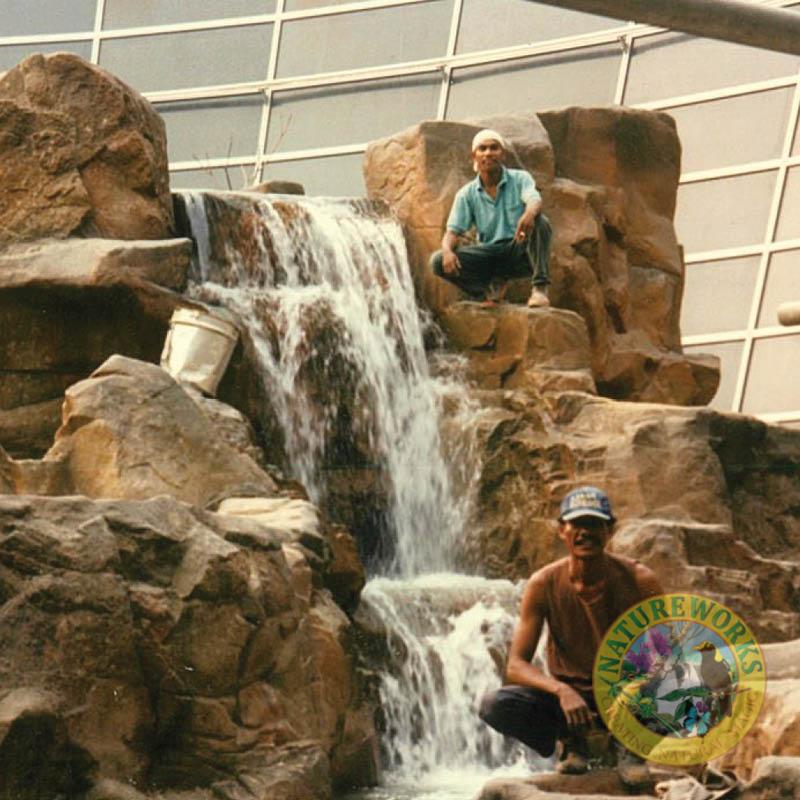 Natureworks_Kuala Lumpur International Airport Fitout in production shown with two workers