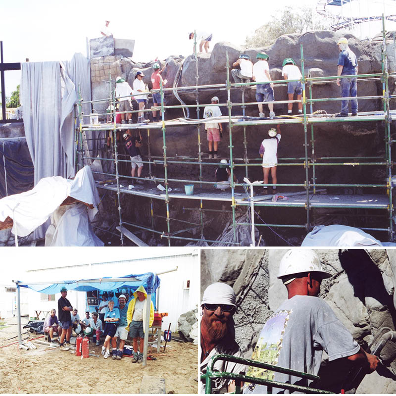Natureworks Australia Polar Bear Shores-Artificial rock Sea World in Production photo showing some staff hard working skilled trades people.
