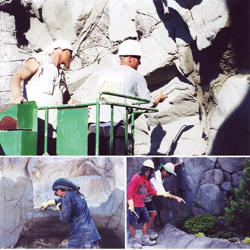 Natureworks Australia Polar Bear Shores-Artificial rock Sea World-in Production photo showing some staff in action.