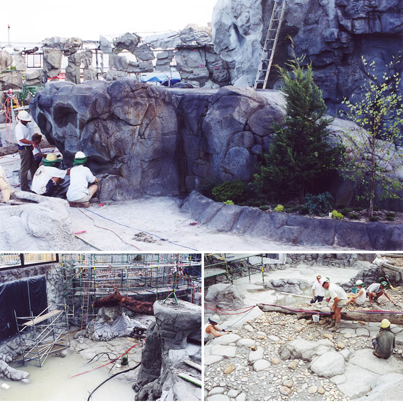 Natureworks Australia Polar Bear Shores-Artificial rock Sea World-in Production photo showing the various stages of project.