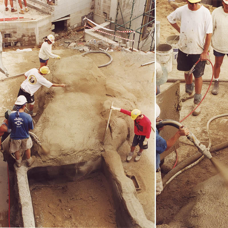 Natureworks Australia Polar Bear Shores-Artificial rock Sea World in Production photo staff at work.