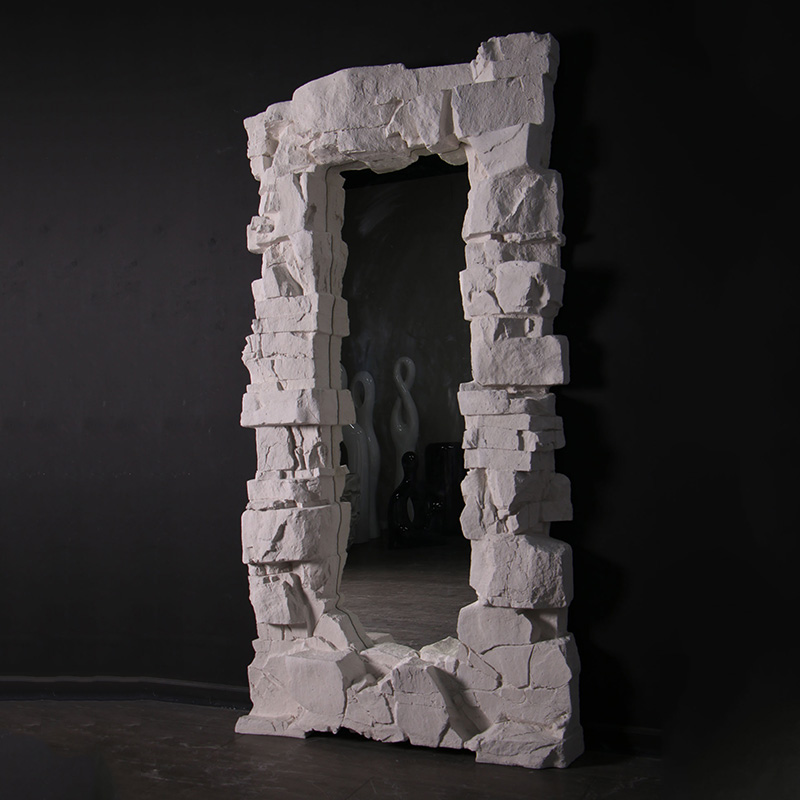 Rocky ridge dress mirror - large rectangular mirror for sale - 74.3kg - 240222whitestone finish