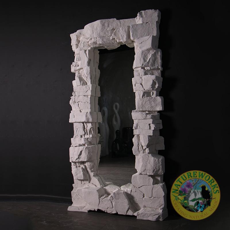 Rocky ridge dress mirror - large rectangular mirror for sale - 74.3kg - 240222whitestone finish