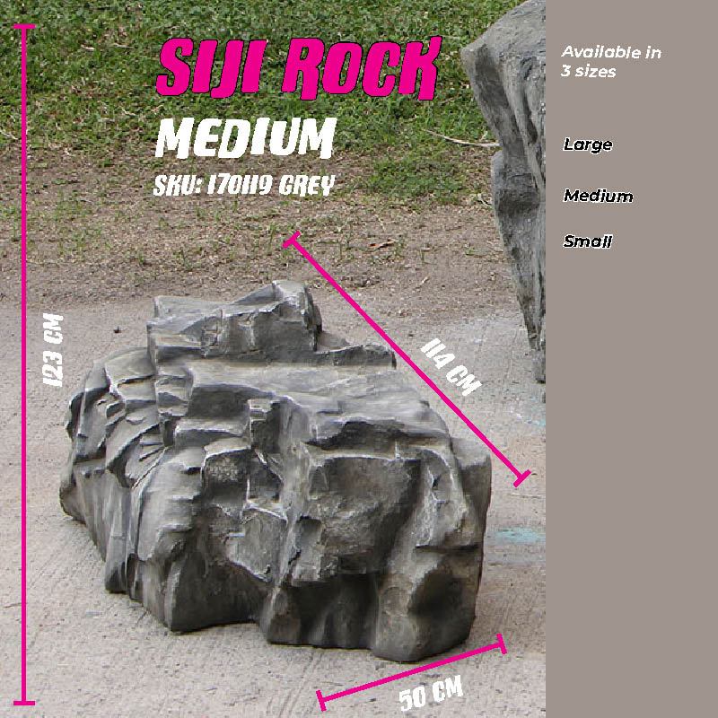 Natureworks Australia Siji rock - Medium- 170118Grey - shown with sizes