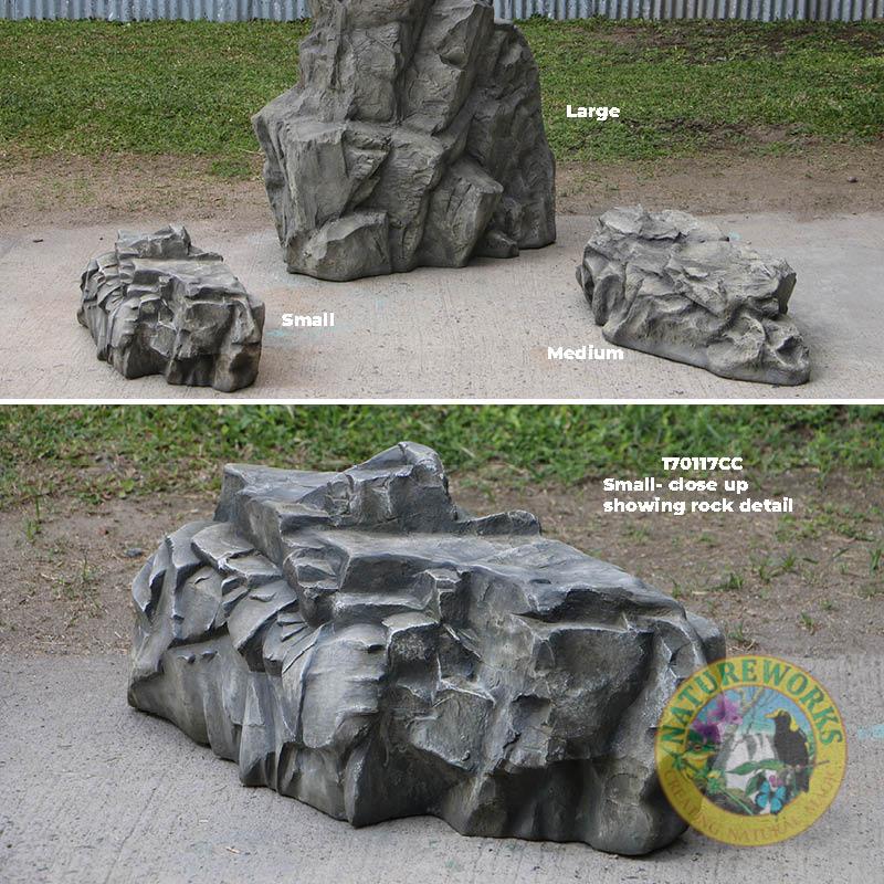 Natureworks Australia Siji Rock smal Grey-showing angle view and various size rocks-L82cm x w36cm x H 31cm - 170117CC