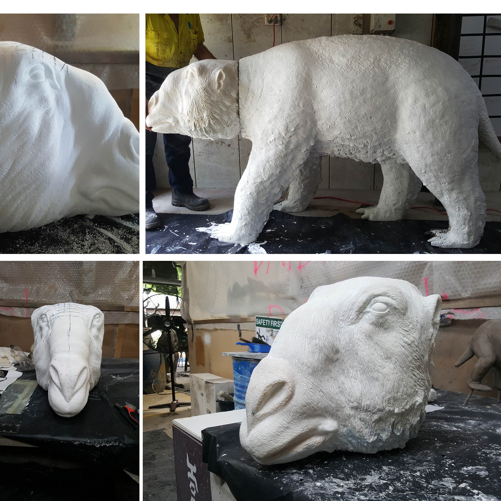 Natureworks Australia Palorchestes azael- Australian Megafauna marsupial- in production photos-NW.PALAM-- showing carved sculpt