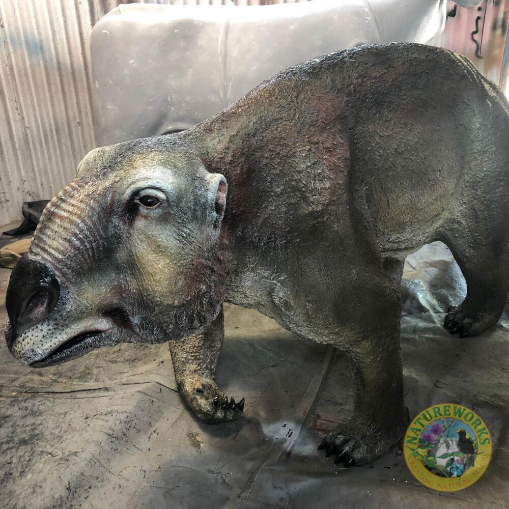 Natureworks Australia Palorchestes azael- Australian Megafauna marsupial - shown in workshop - NW.PALAM-angle view