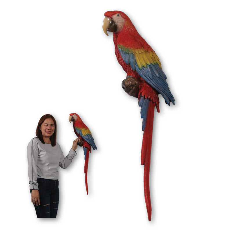 Natureworks Australia Scarlet Macaw - side view and with lady-190159 -wall decor