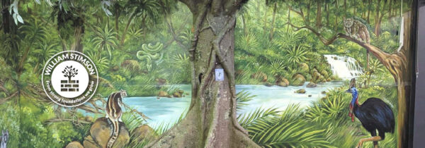 Natureworks Australia Mural at school, with William Stimson logo overlaid