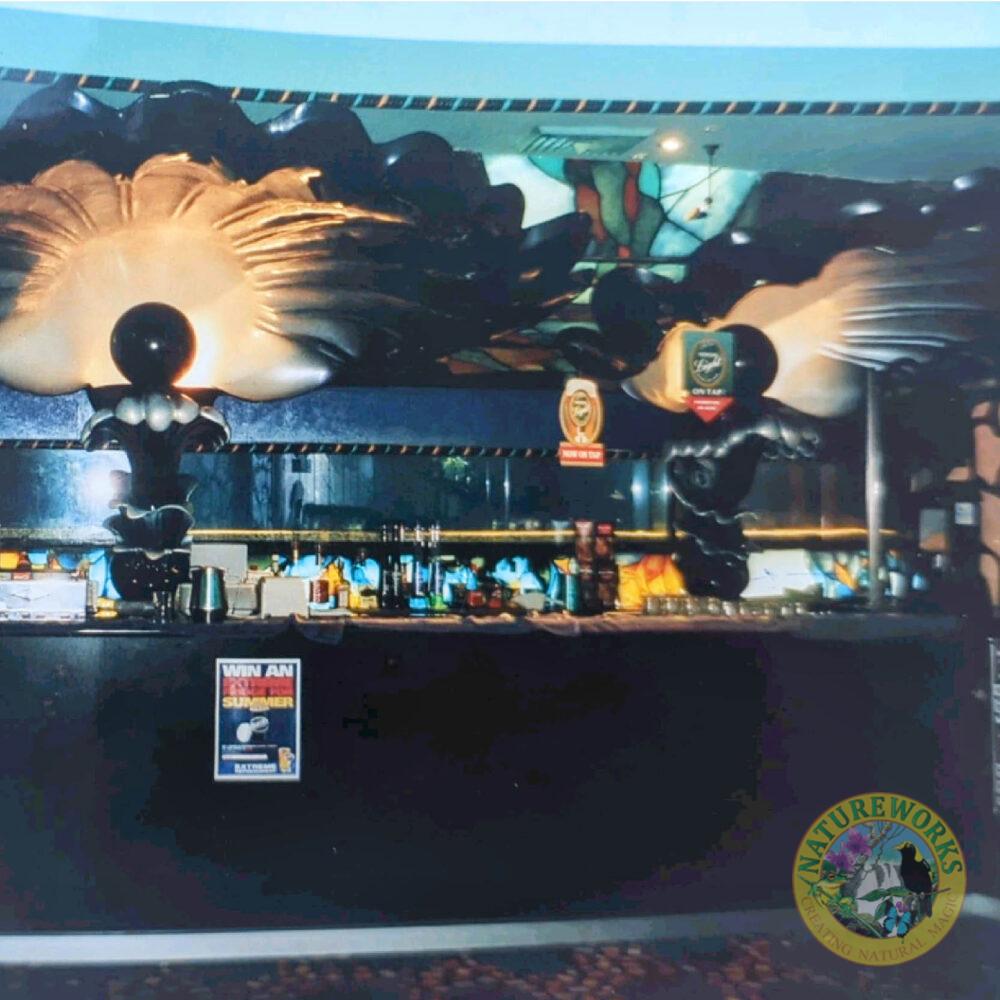 Natureworks Australia Black Pearl Oyster Shell - Shown at Mt Pritchard Bar showing detailed black oyster shells