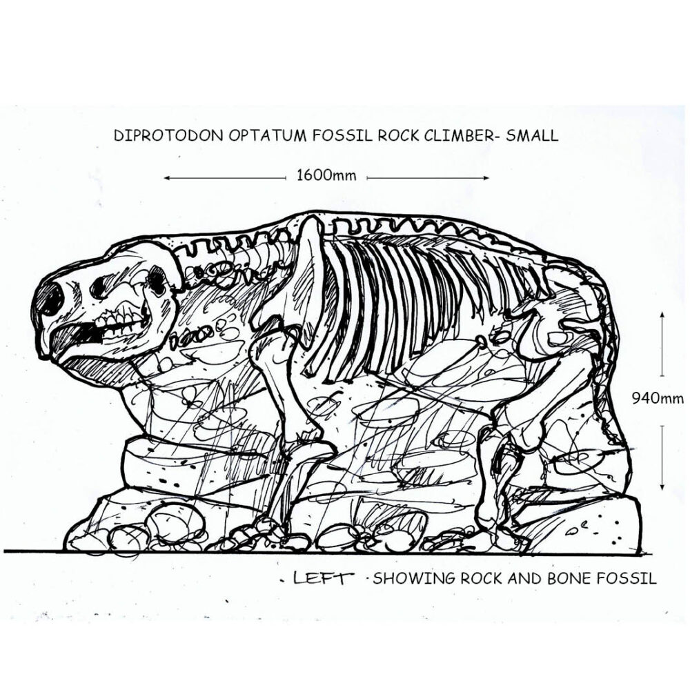 Diprotodon Optatum Rock Climber- Small- Looking Left-concept sketch
