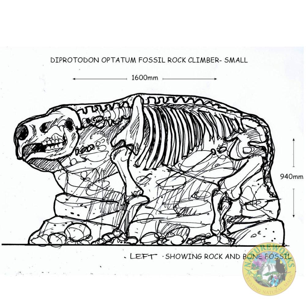 Diprotodon Optatum Rock Climber- Small- Looking Left-concept sketch