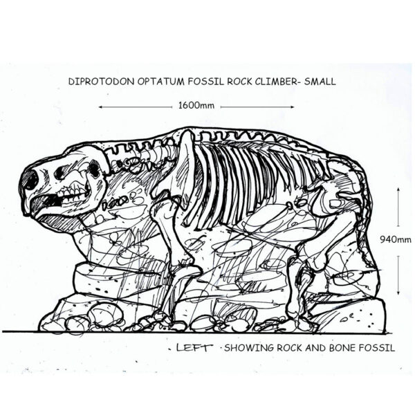 Diprotodon Optatum Rock Climber- Small- Looking Left-concept sketch