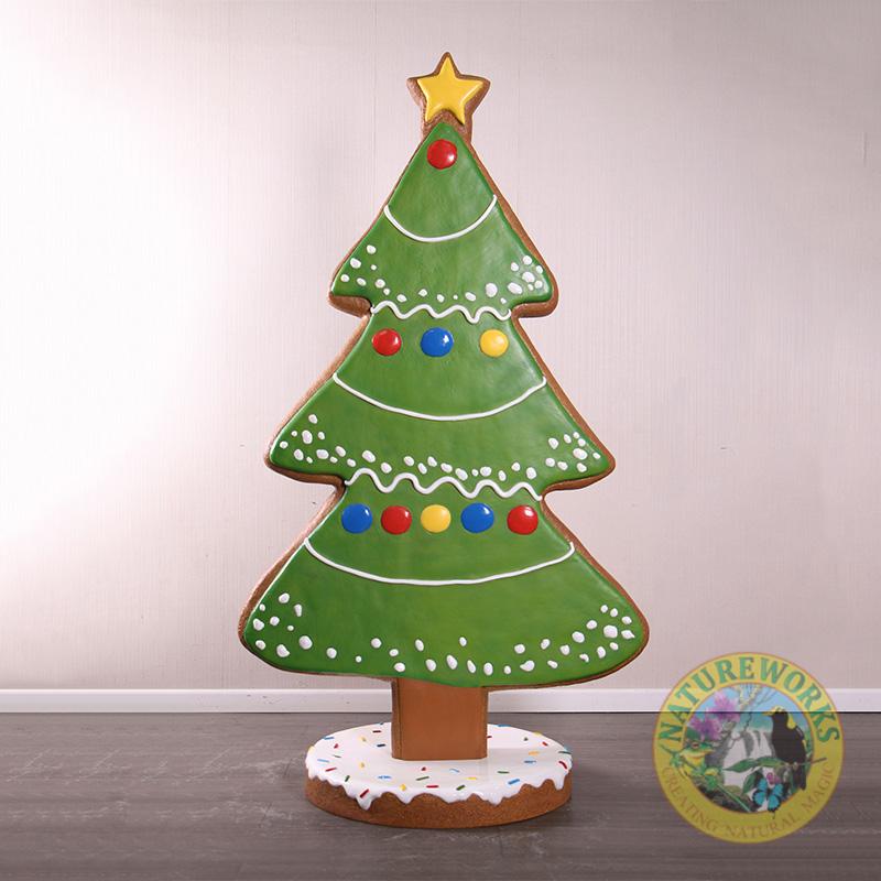 Natureworks Australia Gingerbread Cookie Christmas tree prop on base plate - 2.1m tall - 240217.