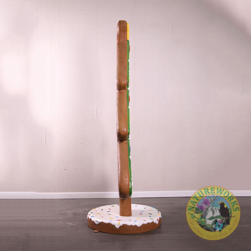 Natureworks Australia Gingerbread Cookie Christmas tree prop on base plate - 2.1m tall - 240217- showing side view