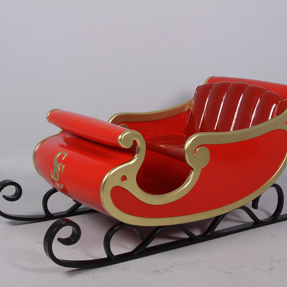 Christmas Santa Sleigh - 160264red- showning-side angle view