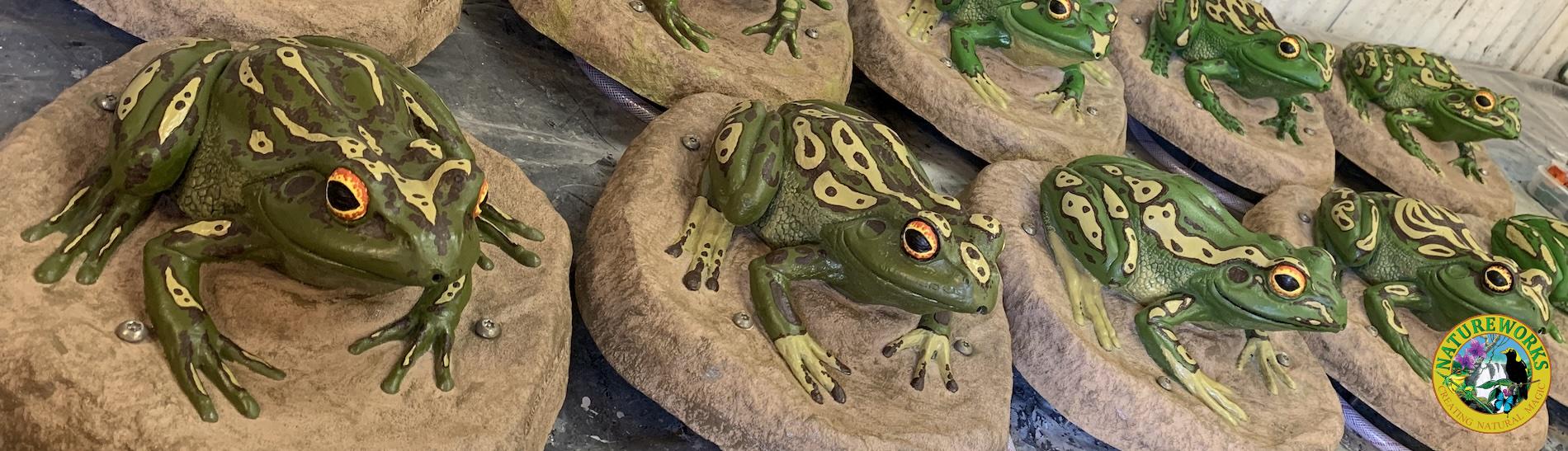 Natureworks Australia Frog squirter sculptures for Maylands Waterland