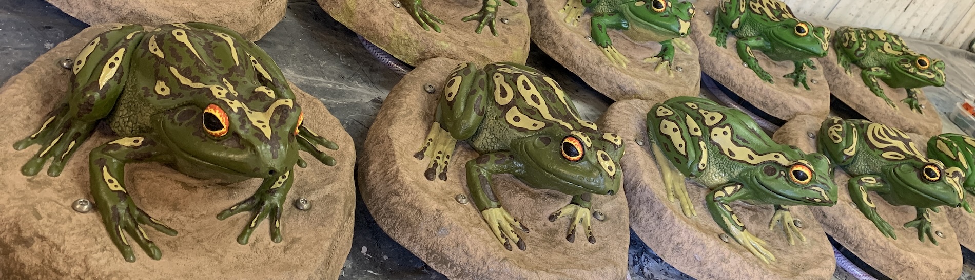 Natureworks Australia Frog squirter sculptures for Maylands Waterland