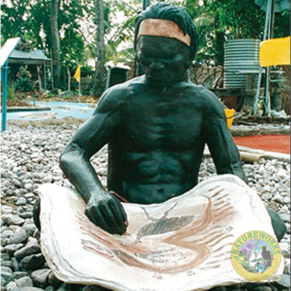Natureworks Australia Aboriginal Man sitting - painting on paperbark