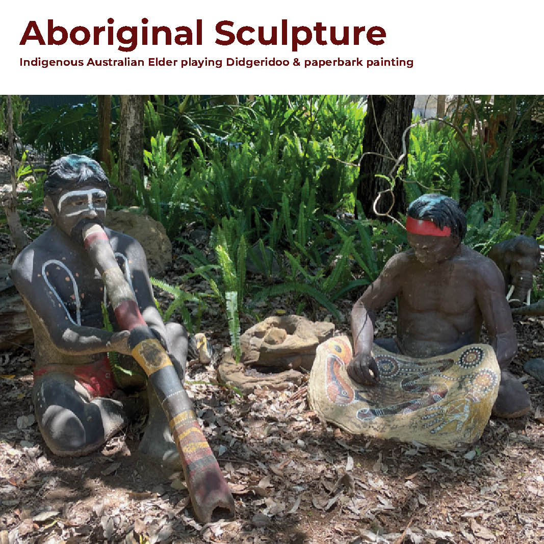 Natureworks Australia Aboriginal Man with paperbark painting - Image 2