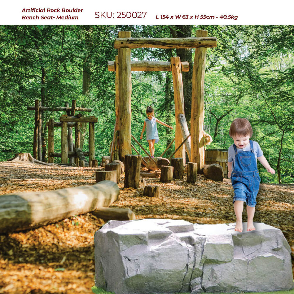 Artificial rock Boulder Bench - Medium- 250027 - shown with background setting
