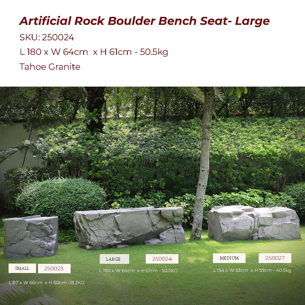 Natureworks Australia Artificial rock Boulder Bench with other size variations available - Large- 250024