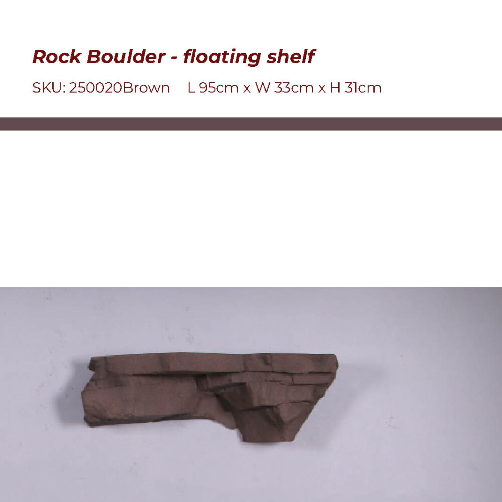 rock Boulder floating Sedona Shelf-small- 250020Brown- with measurements