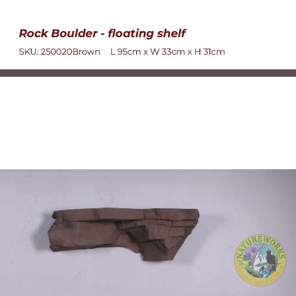 Natureworks Australia rock Boulder floating Sedona Shelf-small- 250020Brown- with measurements
