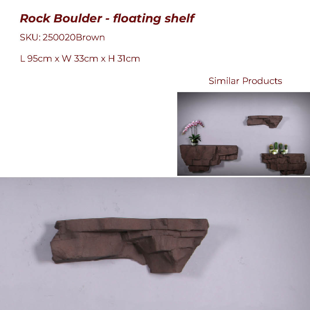 Natureworks Australia rock Boulder floating Sedona Shelf-small- 250020Brown- with measurements- and similar products