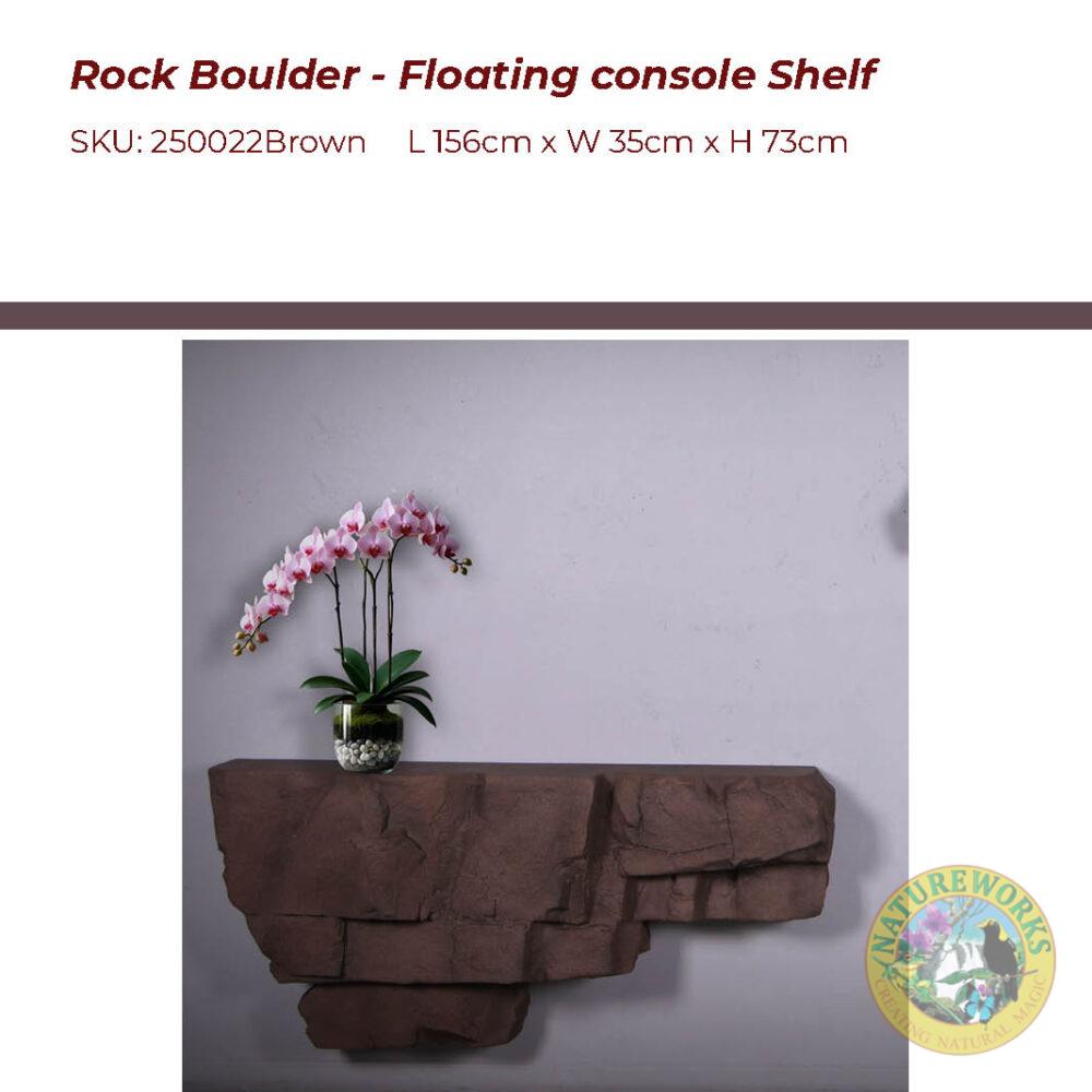 Rock Boulder floating Sedona console shelf-Large- 250022Brown- with sizes