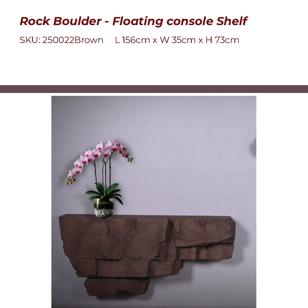 Natureworks Australia Rock Boulder floating Sedona console shelf-Large- 250022Brown- with sizes