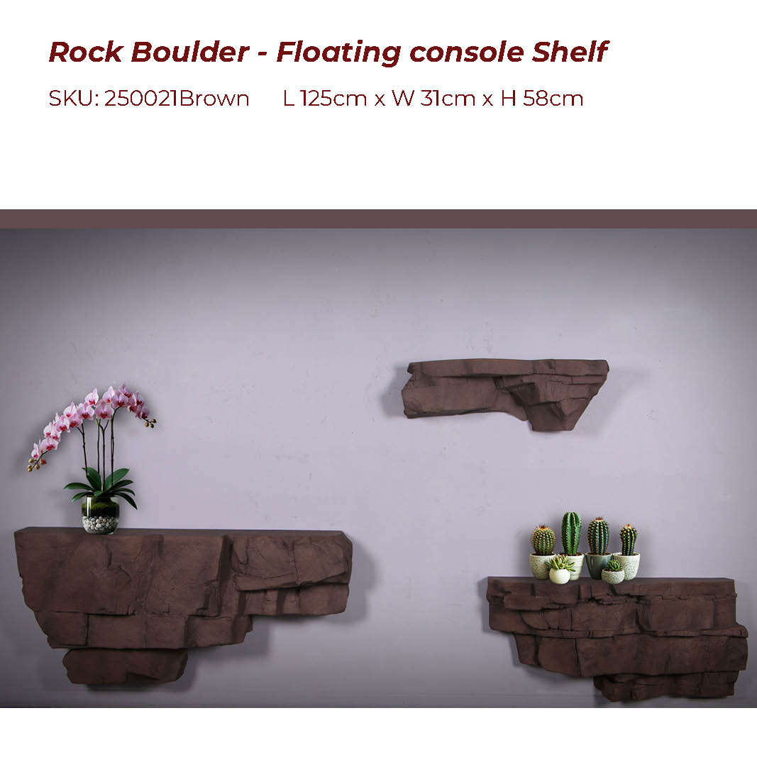 Natureworks Australia Rock Boulder Floating Console-Medium Brown - Image 3