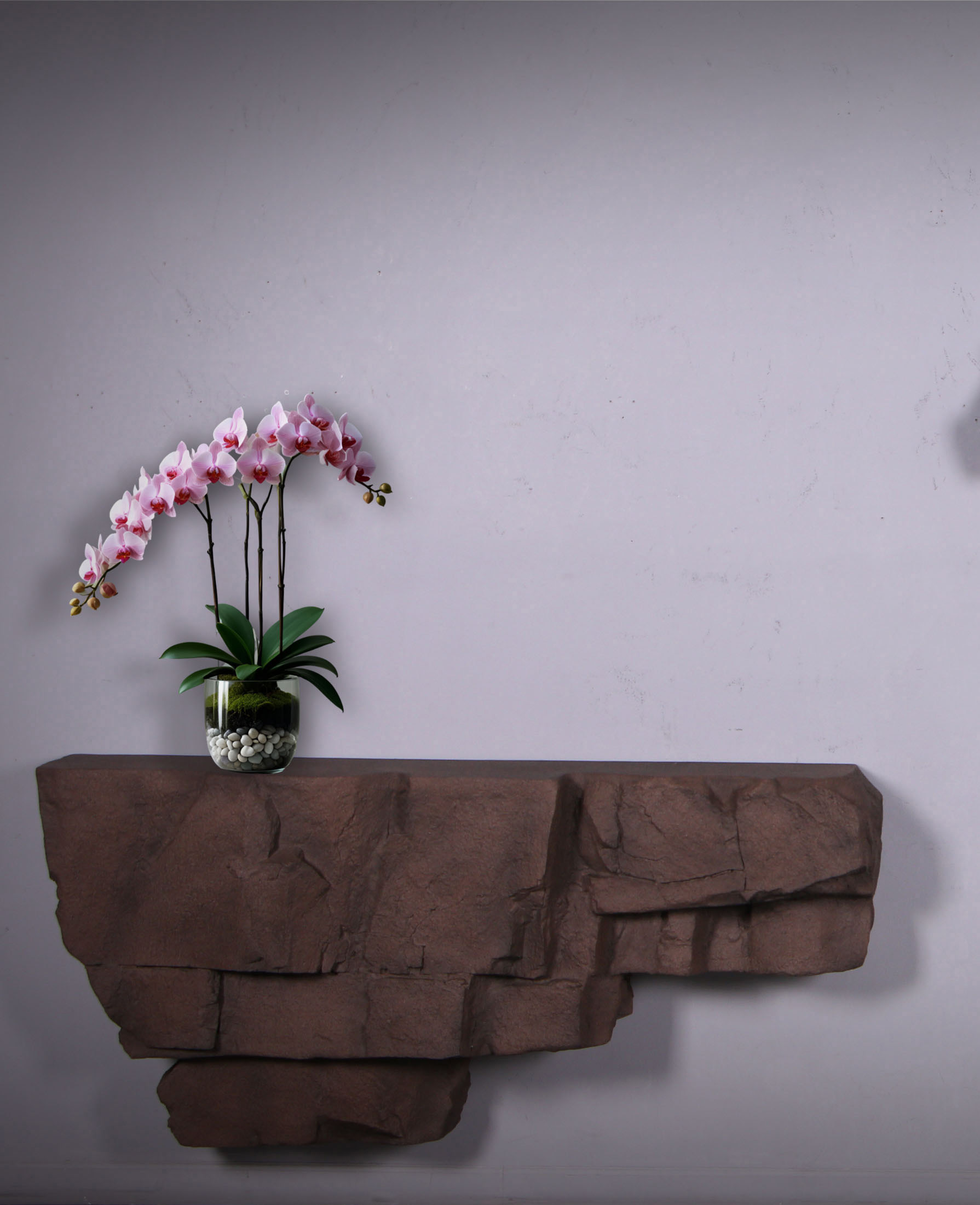 Natureworks Australia Rock Boulder floating Sedona console shelf-Large- 250022Brown- with sizes