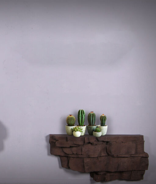 Rock Boulder floating Sedona console shelf-medium- 250021Brown