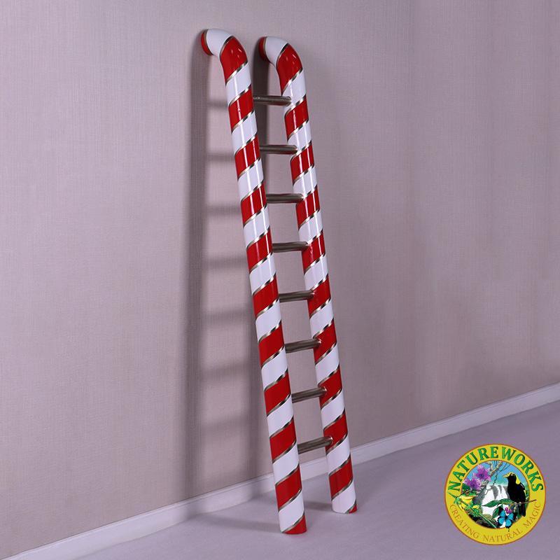 Candy Cane Ladder red and white striped display prop