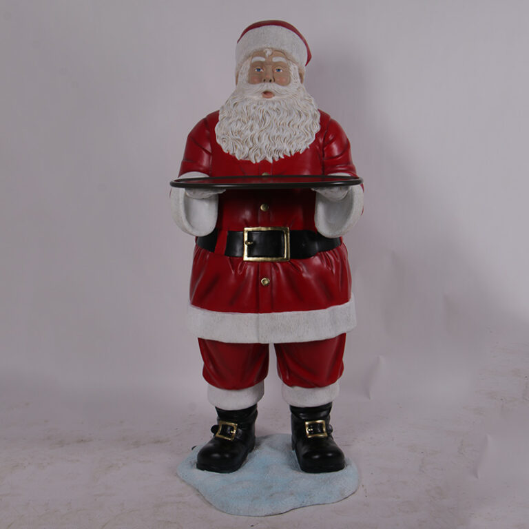 Christmas Santa with Tray 190100 180cm front view sculpture -