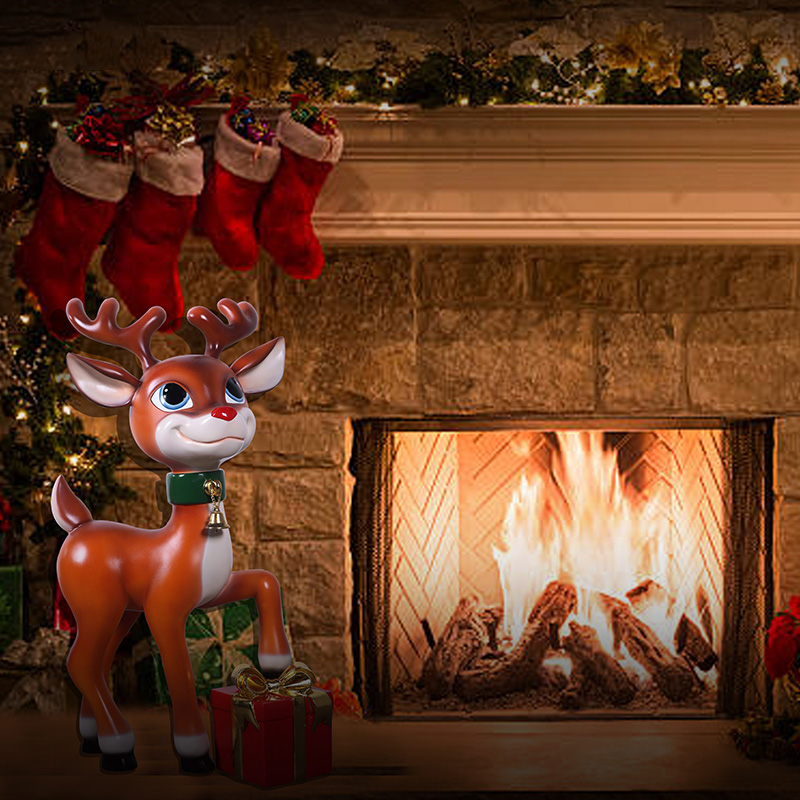 Natureworks Australia Cute Reindeer-with gift-210107- with background setting