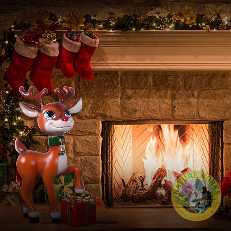 Natureworks Australia Cute Reindeer-with gift-210107- with background setting