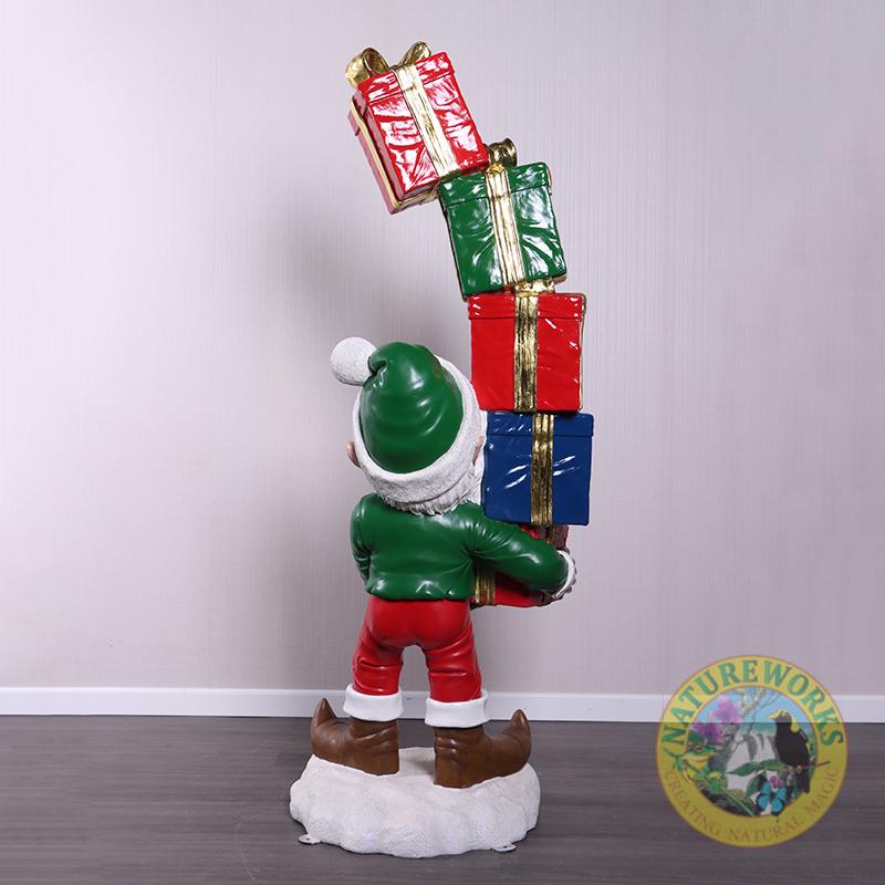 Natureworks Australia Christmas Elf with Stack of Gifts - Image 3