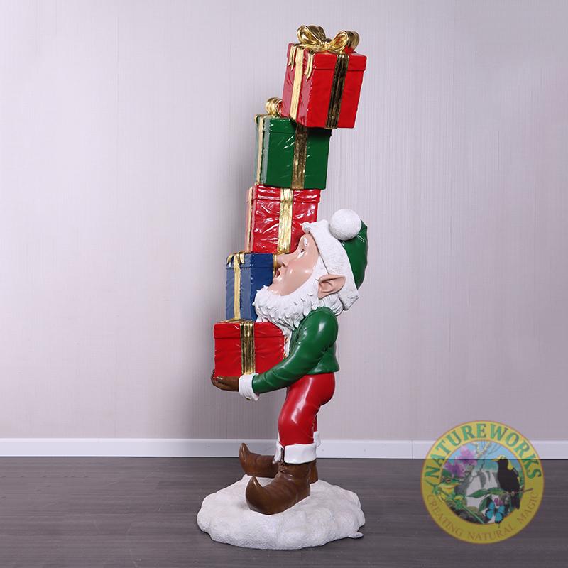 Natureworks Australia Christmas Elf with Stack of Gifts - Image 2