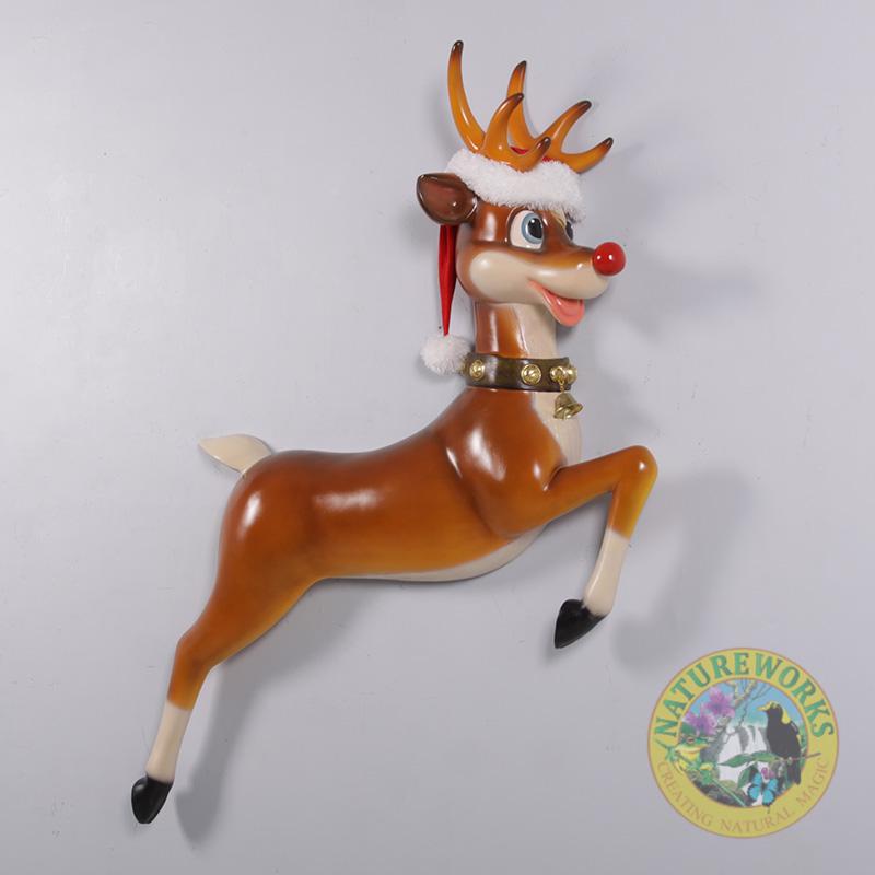 Funny Reindeer Wall Decor - 170109-- side view on wall