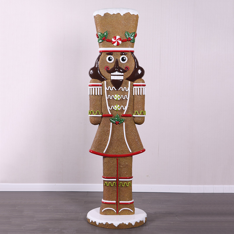 Gingerbread Nutcracker life-size sculpture with candy icing details