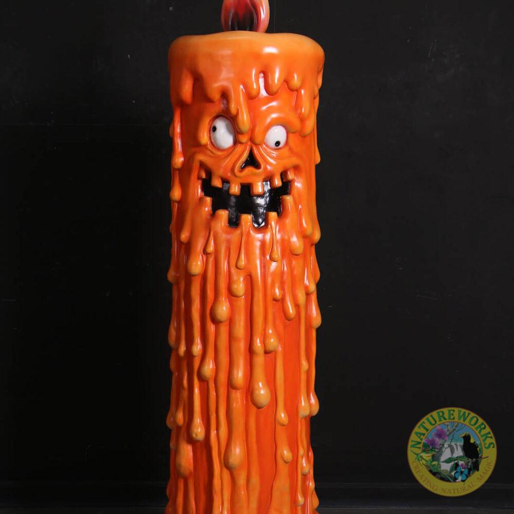 Natureworks Australia Scary Pumpkin Candle sculpture with melting wax and flaming tip