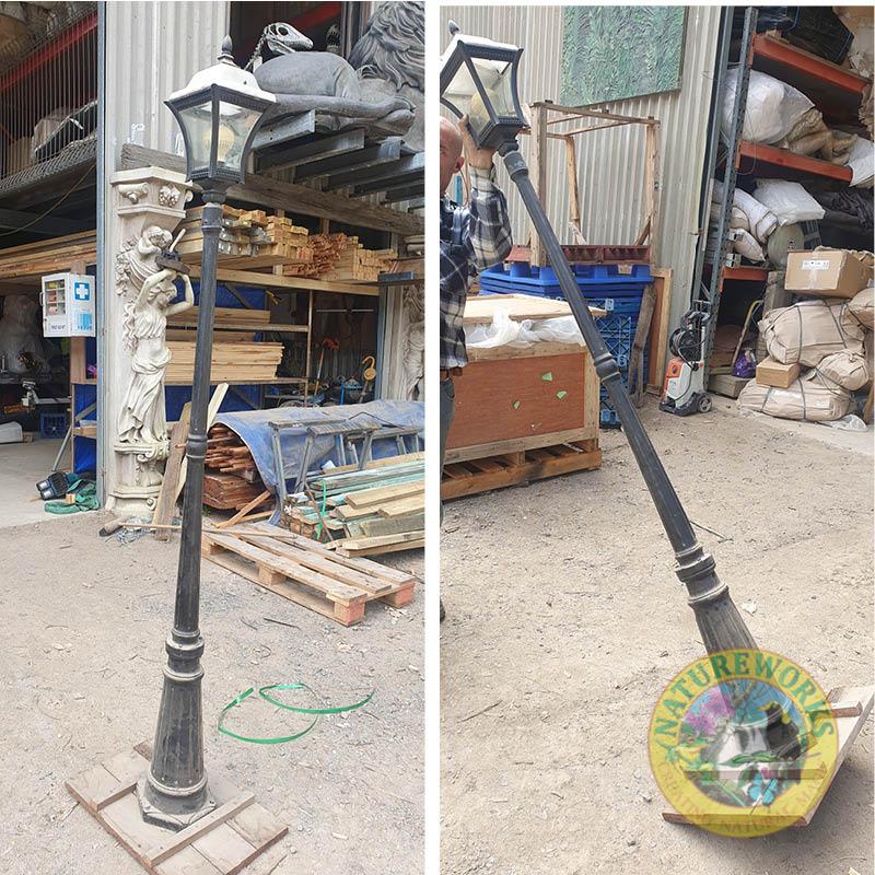 Natureworks Australia Lamp Post with glass shade-220cm-NW-LPost (11)- various views