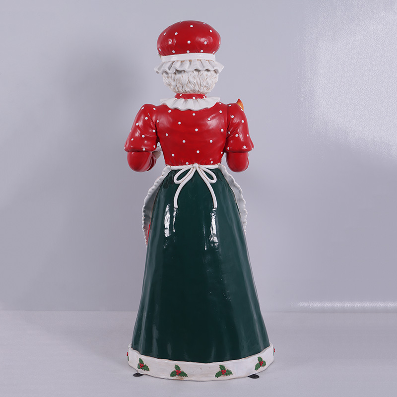 Natureworks Australia Miss Santa 5ft with candle and tray -200176- rear view