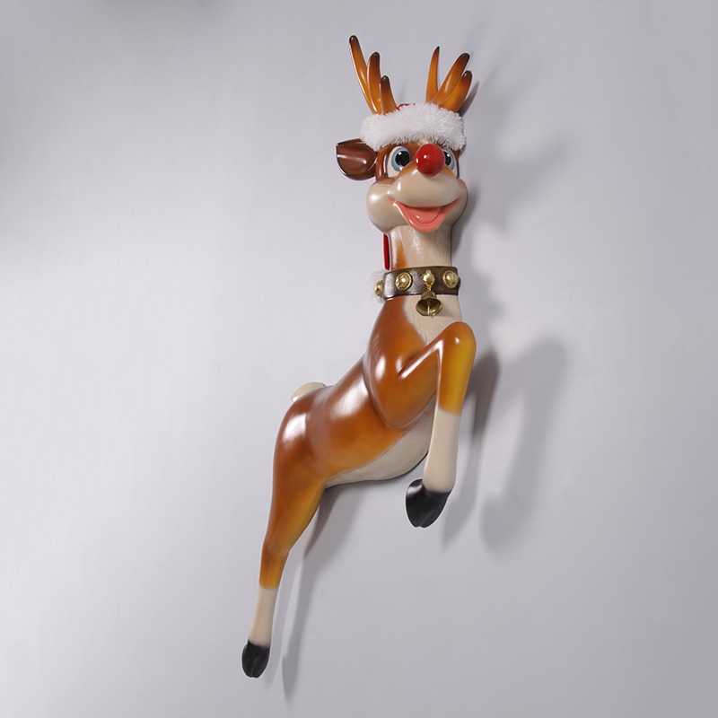 Natureworks Australia Funny Reindeer Wall Decor - 170109-angle view on wall