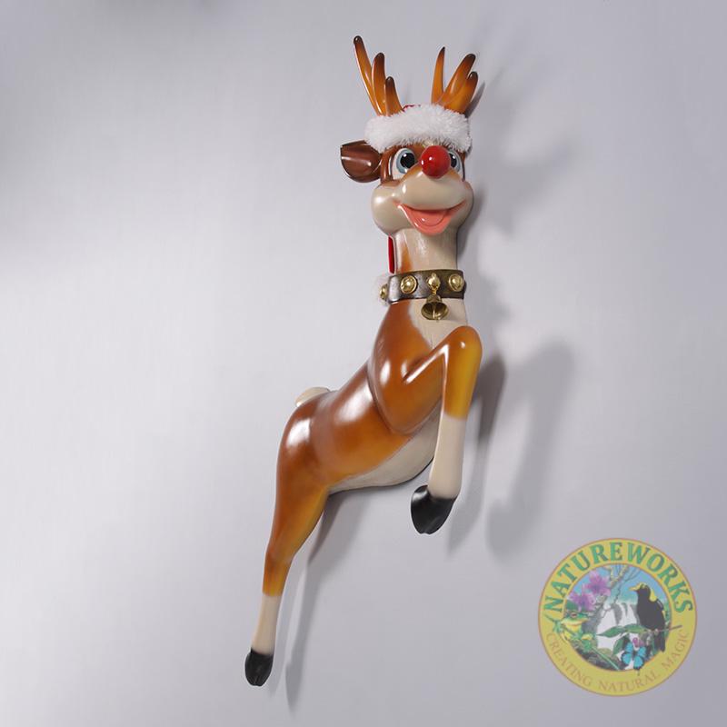 Natureworks Australia Funny Reindeer Wall Decor - 170109-angle view on wall